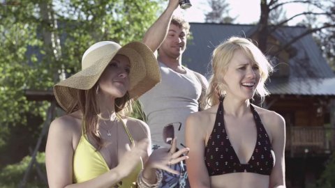 Kristen Hager, Crystal Lowe - Erotic Scenes in A Little Bit Zombie (2012)